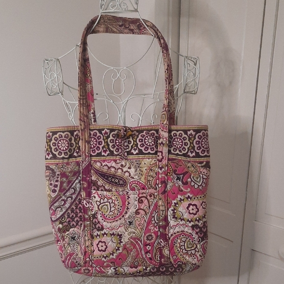 Vera Bradley Handbags - Vera Bradley Pink and Purple Paisley Tote
